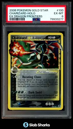 2006 POKEMON GOLD STAR EX DRAGON FRONTIERS #100/101 CHARIZARD HOLO PSA 6 - Image 1