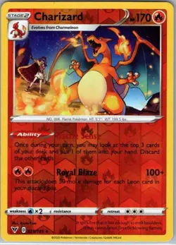 Pokemon Card Charizard 025/185 Reverse Holo Vivid Voltage - Near Mint - Image 1