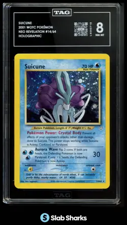 2001 POKEMON NEO REVELATION #14/64 SUICUNE HOLO TAG 8 - Image 1