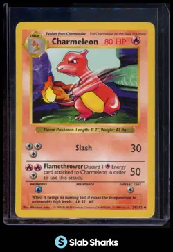 1999 POKEMON SHADOWLESS #24/102 CHARMELEON - Image 1