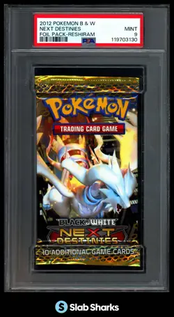 2012 POKEMON BLACK & WHITE NEXT DESTINIES FOIL PACK RESHIRAM SEALED MINT PSA 9 - Image 1