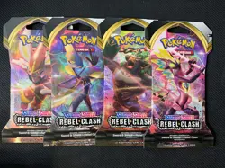 Pokemon TCG Sword & Shield Rebel Clash Factory Sealed Booster Pack Lot Of 4 #9 - Image 1