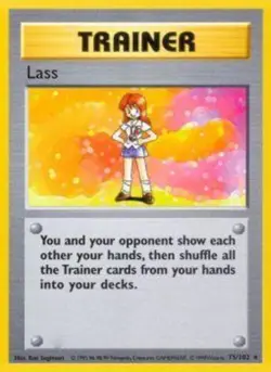 Slightly Played - 1 x Pokemon Lass - 75/102 - Rare - Unlimited Edition Base Set - Image 1