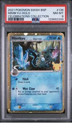 POKEMON 2021 SWSH BLACK STAR PROMO MIMIKYU-HOLO CELEBRATIONS COLLECTIONS PSA 8 - Image 1