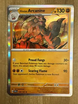 Hisuian Arcanine - 100/167 - Pokemon TCG - Twilight Masquerade - Rare Holo - NM - Image 1