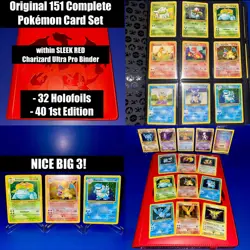 Pokemon 151 Original Complete Set 151/150 BASE JUNLGE FOSSIL Binder Collection - Image 1