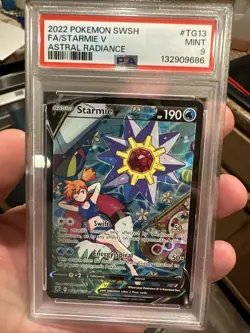 2022 Pokemon SWSH Astral Radiance Starmie V #TG13 PSA 9 SUPER CLEAN ⭐ full art - Image 1