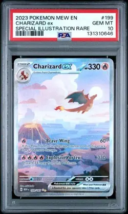 2023 POKEMON MEW EN-151 SPECIAL ILLUSTRATION RARE #199 CHARIZARD EX PSA 10 - Image 1