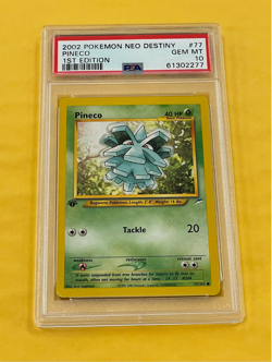 2002 Pokemon Neo Destiny Pineco 1st #77/105 PSA 10 GEM MINT - Image 1