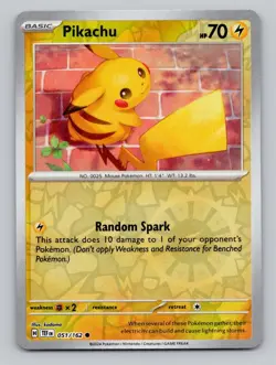 Reverse Holo Pikachu #051/162 Common SV05: Temporal Forces Pokemon - Image 1