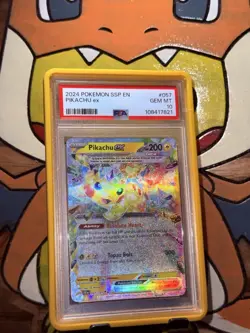 Pikachu ex 057/191 2024 Pokemon Surging Sparks PSA Gem Mint 10 - Image 1