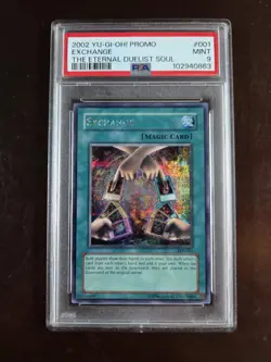 2002 YU-GI-OH! THE ETERNAL DUELIST SOUL PROMO #001 EXCHANGE PSA 9 - Image 1