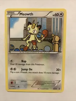 Pokemon Psycho Drive/Hail Blizzard MEOWTH Promo BW35 Card - Image 1