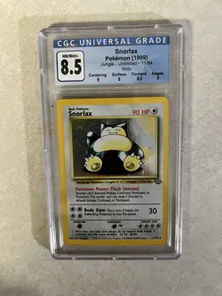 CGC 8.5 Snorlax 1999 Jungle 11/64 Holo Pokemon Card psa - Image 2