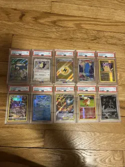 10 Card Pokemon PSA Graded Lot Ft Snorlax, Gengar, And More - Image 1