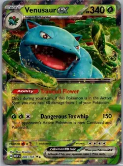 Pokemon Venusaur EX 003/165 Double Rare Holo - Scarlet & Violet 151 English Card - Image 1