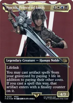 Noctis, Prince of Lucis FOIL BORDERLESS Final Fantasy Magic MTG NM - Image 1