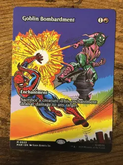 Spider-Man MTG Magic The Gathering Goblin Bombardment Borderless Eternal-Legal - Image 1