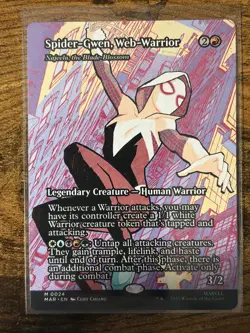 Spider-Man MTG Magic The Gather Spider Gwen Web Warrior Borderless Eternal-Legal - Image 1