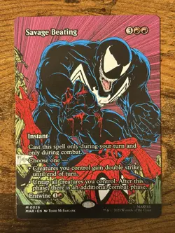 Spider-Man MTG Magic The Gathering Savage Beating Borderless Eternal-Legal - Image 1