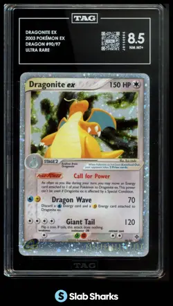 2003 POKEMON EX DRAGON #90/97 DRAGONITE EX HOLO ULTRA RARE TAG 8.5 - Image 1