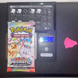 GOD PACKU 22.64g VERY HEAVY Prismatic Evolutions Pokemon Sealed Booster Pack New - Image 1