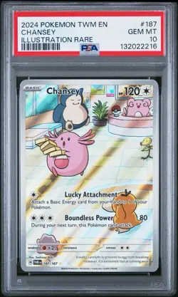 Pokemon Chansey Illustration Rare 187/167 Twm En PSA 10 TCG Twilight Masquerade - Image 1