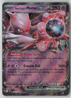 Team Rocket's Mewtwo ex 081/182 Pokemon Destined Rivals Double Rare Near Mint 1 - Image 1