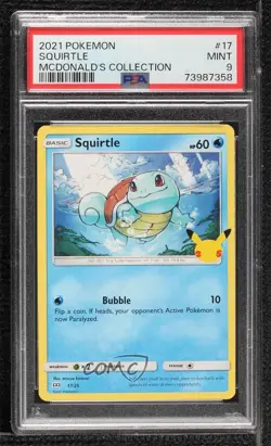 Squirtle Pokemon Sword & Shield McDonald's Collection PSA 9 MINT - Image 1