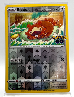 Bidoof Ditto Unpeeled Reverse Holo 059/078 Pokemon GO 2022 LP - Image 1
