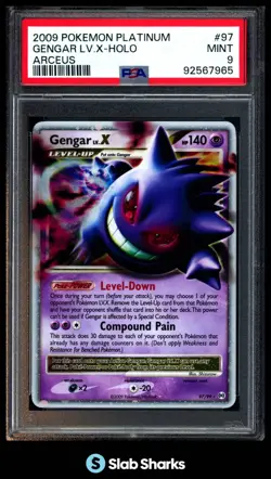 2009 POKEMON PLATINUM ARCEUS 97/99 GENGAR LV.X HOLO PSA 9 - Image 1