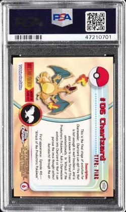 2000 TOPPS CHROME POKEMON T.V. #6 CHARIZARD PSA 10 - Image 2