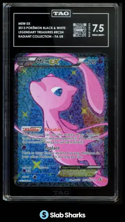 2013 POKEMON BLACK WHITE LEGENDARY TREASURES #RC24/RC25 MEW EX RADIANT TAG 7.5 - Image 1