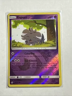 Espurr 79/214 Reverse Holo Card Unbroken Bonds Pokemon TCG NM - Image 1