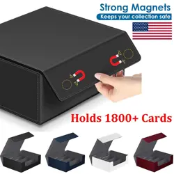 1800+ Card Deck Case Magnetic Card Storage Box Trading Card Holder Organizer US - Image 1