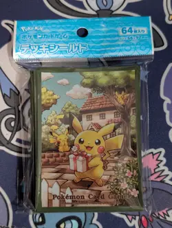 Pokemon Center Japan Exclusive Card Sleeves - Pikachu's Gift (64-Pack) - NEW - Image 1