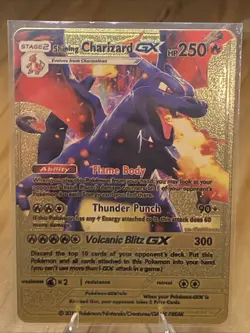 Pokemon Shining Charizard GX 250hp Gold Foil Fan Art Card - Image 1