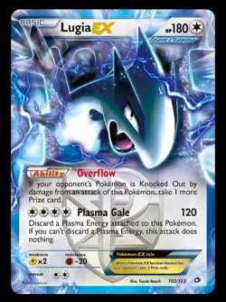 Pokemon TCG Lugia EX 102/113 Legendary Treasures 2013 Team Plasma Holo Card - Image 1