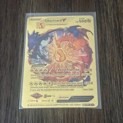 Pokemon Charizard V Evolution 508HP Gold Foil Fan Art Card SMP 26-43 V2 - Image 1