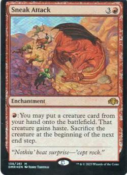 MTG: Dominaria Remastered: Foil Sneak Attack: Lightly Played Condition - Image 1
