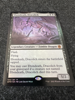 EBONDEATH, DRACOLICH MTG Adventures Forgotten Realms MYTHIC RARE FOIL 100/281 - Image 1