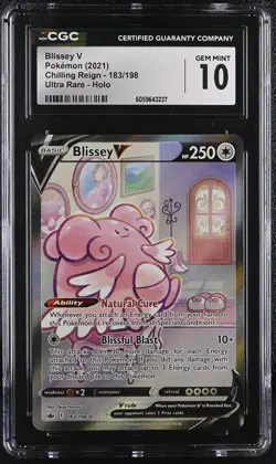 BLISSEY V Chilling Reign Holo Ultra Rare #183 CGC 10 Pokemon [Nostalgium] - Image 1