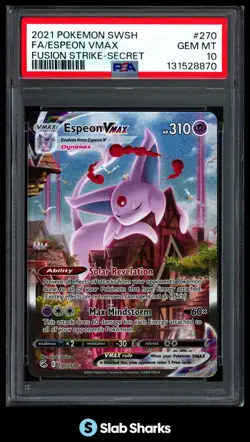 2021 POKEMON SWSH FUSION STRIKE #270/264 ESPEON VMAX FULL ART SECRET RARE PSA 10 - Image 1
