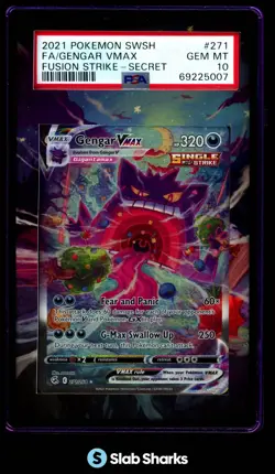 2021 POKEMON SWSH FUSION STRIKE #271/264 GENGAR VMAX FULL ART SECRET RARE PSA 10 - Image 1