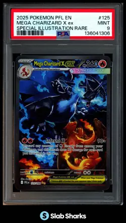 2025 POKEMON PFL EN #125/094 MEGA CHARIZARD X EX SPECIAL ILLUSTRATION RARE PSA 9 - Image 1
