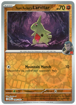 Team Rocket's Larvitar (Reverse Holo) - 094/182 - Destined Rivals - NM/M Pokemon - Image 1