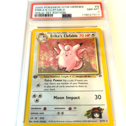 2000 Pokemon "Erika's Clefable" Holo 1st Edition Gym Heroes #3 NM-MT PSA 8 - Image 2