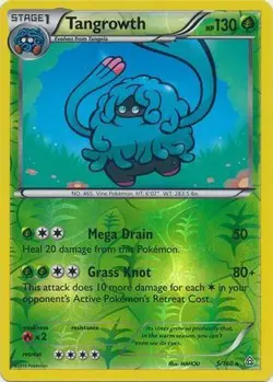 Pokemon XY Primal Clash Tangrowth Rare Reverse Holo 5/160 - Image 1