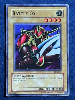 YUGIOH! STARTER DECK: KAIBA #SDK-005 BATTLE OX UNLIMITED COMMON - Image 1