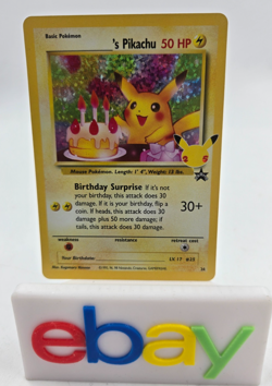Birthday Pikachu 24/53 Holo Rare 25th Celebrations Classic - Pokemon Card - MP - Image 1